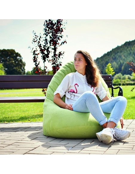 sedací vak hruška semišová zelená
