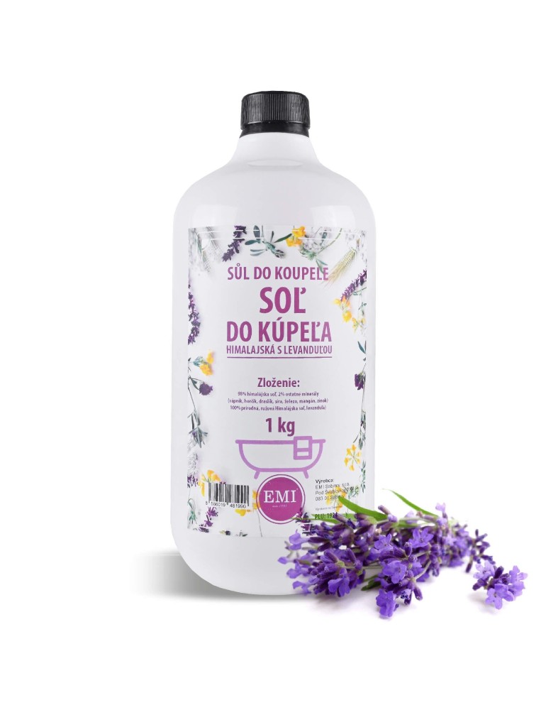 Himalájska soľ do kúpeľa s levanduľou 1 kg Himalájska soľ do kúpeľa s levanduľou 1 kg