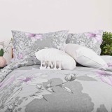 Kvalitetne flanelske plahte Violet EMI s motivom ružičastog cvijeća