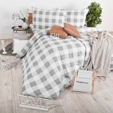 Moderna siva posteljina Istra EMI karirano od 100% pamuka deluxe