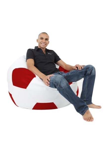 Bean bag nogometna lopta bijela crvena EMI
