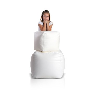 Bean bag stolac kocka mali bijeli EMI