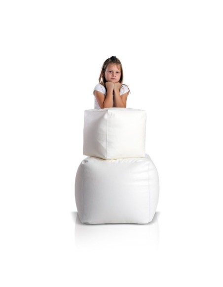 Bean bag stolac kocka mali bijeli EMI