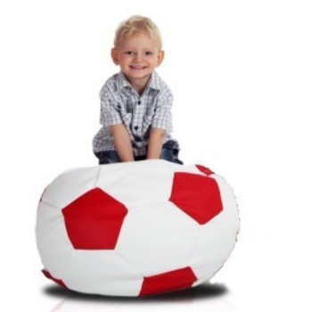 Bean bag nogometna lopta mala bijela crvena EMI