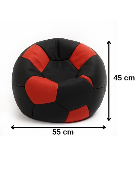 Bean bag mala nogometna lopta crno-crvena EMI