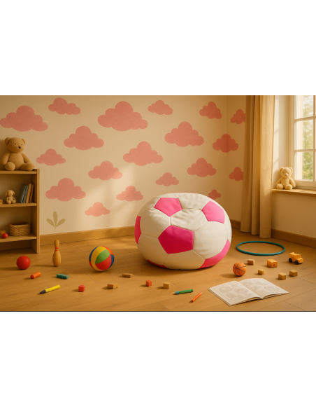 Bean bag nogometna lopta mala bijela ružičasta EMI