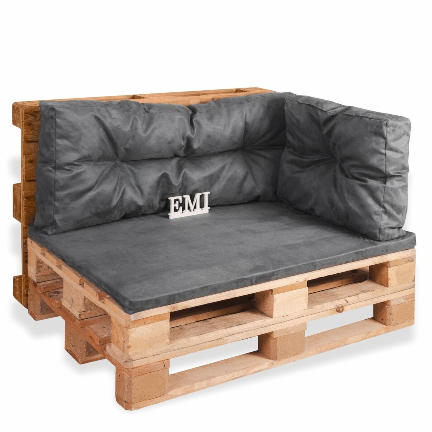 Vrtni set za sjedenje od 3 dijela, sivi, EMI