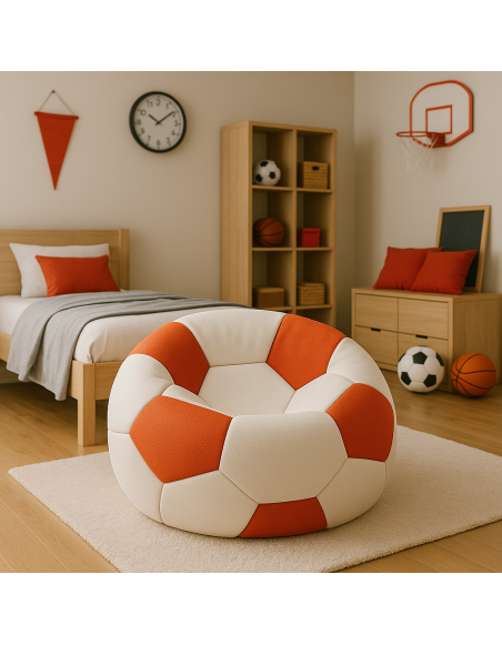 Bean bag nogometna lopta bijela crvena EMI