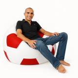 Bean bag nogometna lopta bijela crvena EMI