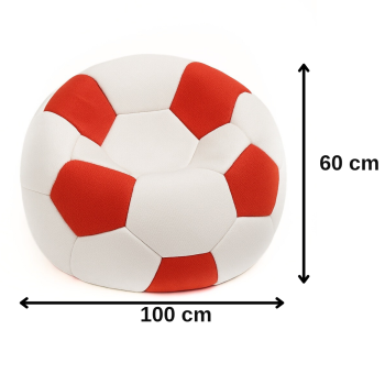 Bean bag nogometna lopta bijela crvena EMI