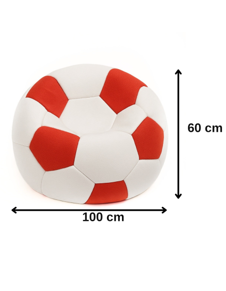 Bean bag nogometna lopta bijela crvena EMI