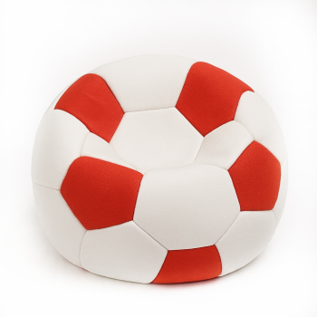 Bean bag nogometna lopta bijela crvena EMI
