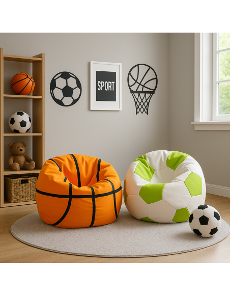 Vreća za sjedenje nogometna lopta bijela limeta EMI