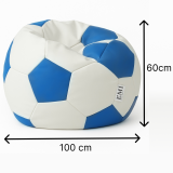 Bean bag nogometna lopta bijelo plava EMI
