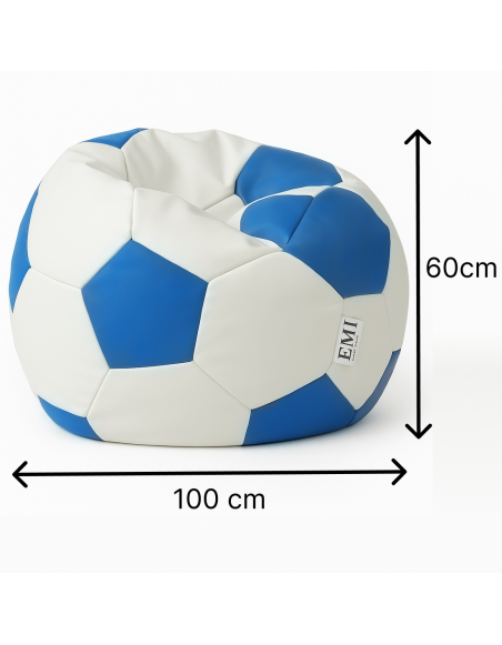 Bean bag nogometna lopta bijelo plava EMI