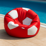 Bean bag nogometna lopta crveno-bijela EMI