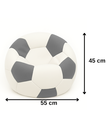 Vreća za sjedenje nogometna lopta mala bijela siva EMI