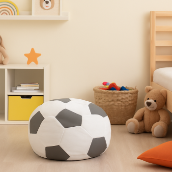 Vreća za sjedenje nogometna lopta mala bijela siva EMI