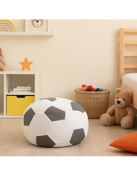 Vreća za sjedenje nogometna lopta mala bijela siva EMI