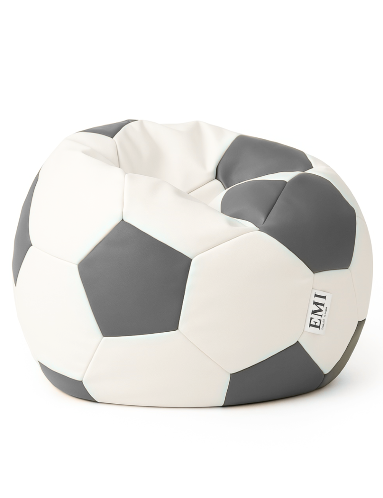 Vreća za sjedenje nogometna lopta mala bijela siva EMI