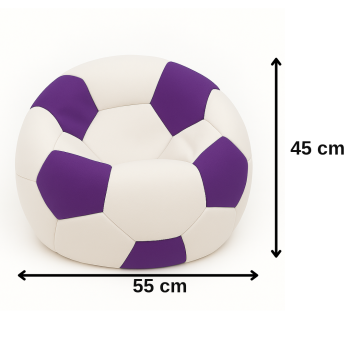 Beanbag nogometna lopta mala bijelo-ljubičasta EMI