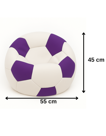 Beanbag nogometna lopta mala bijelo-ljubičasta EMI