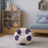 Beanbag nogometna lopta mala bijelo-ljubičasta EMI