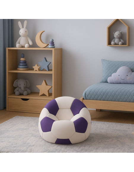 Beanbag nogometna lopta mala bijelo-ljubičasta EMI