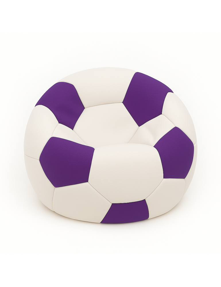 Beanbag nogometna lopta mala bijelo-ljubičasta EMI