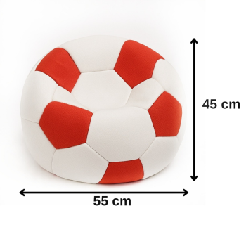 Bean bag nogometna lopta mala bijela crvena EMI