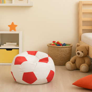 Bean bag nogometna lopta mala bijela crvena EMI