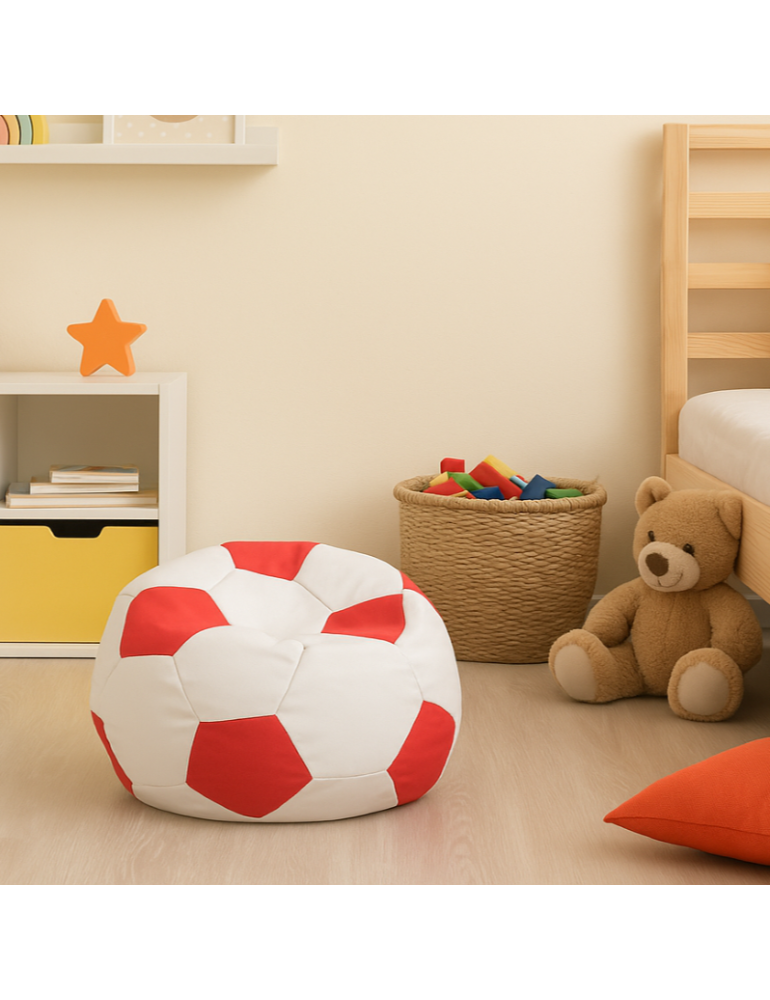 Bean bag nogometna lopta mala bijela crvena EMI