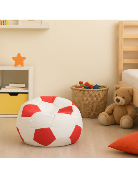 Bean bag nogometna lopta mala bijela crvena EMI