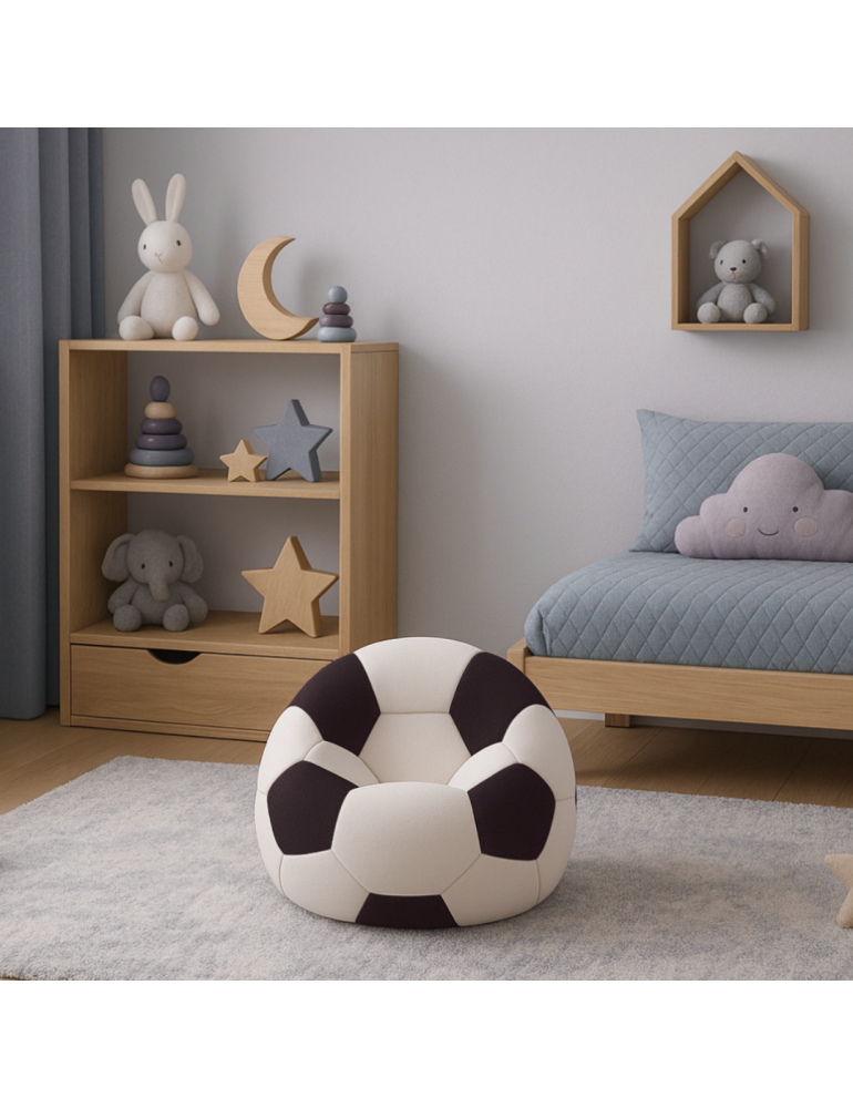 Torba za sjedenje nogometna lopta mala bijelo-crna EMI