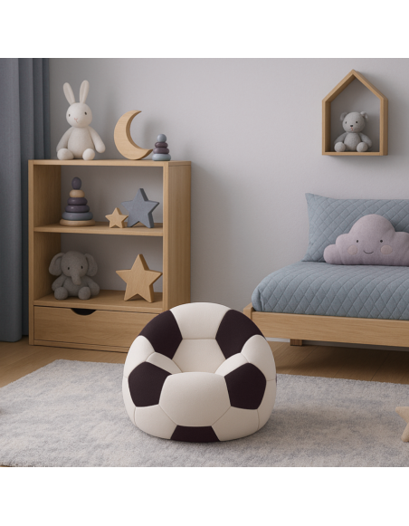 Torba za sjedenje nogometna lopta mala bijelo-crna EMI