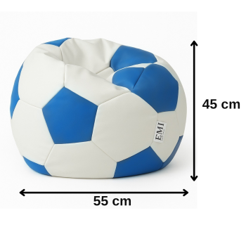 Bean bag nogometna lopta mala bijelo plava EMI