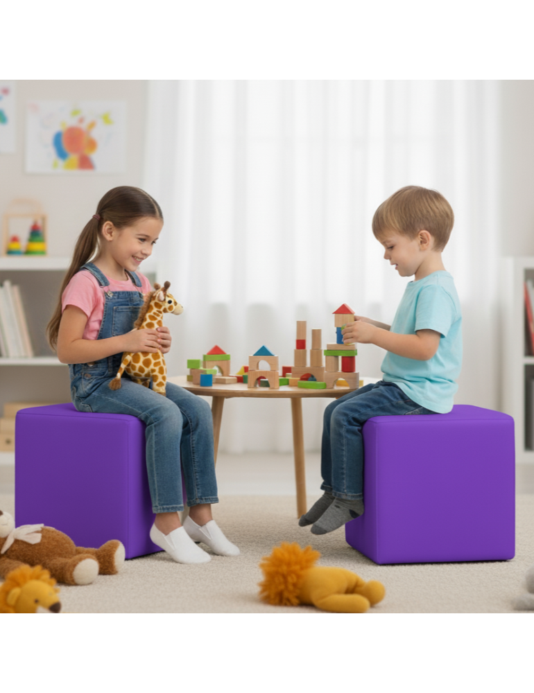 Bean bag stolac kockasta ljubičasta EMI