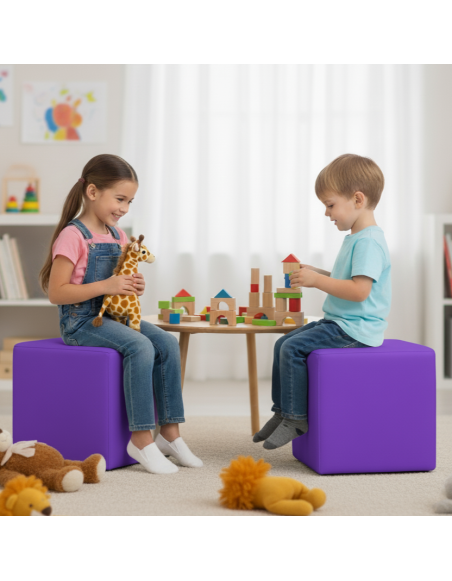 Bean bag stolac kockasta ljubičasta EMI