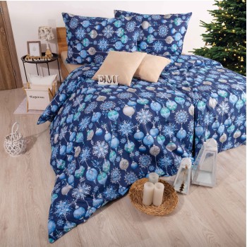 Božićna pamučna posteljina Magic blue EMI