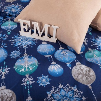 Božićna pamučna posteljina Magic blue EMI