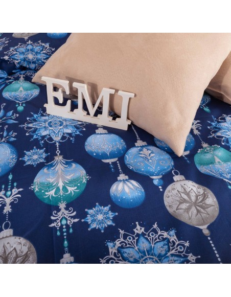 Božićna pamučna posteljina Magic blue EMI