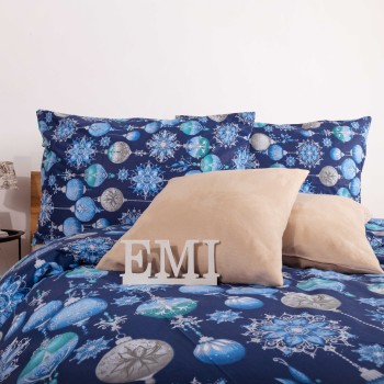 Božićna pamučna posteljina Magic blue EMI