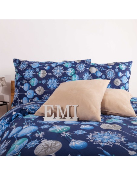 Božićna pamučna posteljina Magic blue EMI