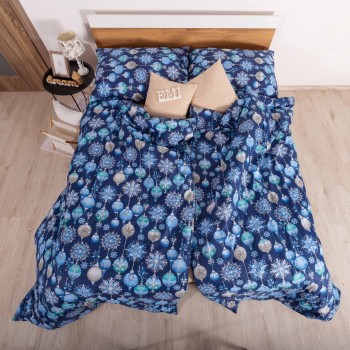 Božićna pamučna posteljina Magic blue EMI