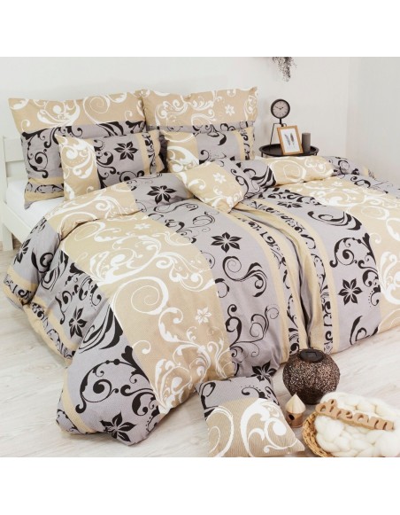 Pamučna posteljina Lilien sivo-bež EMI