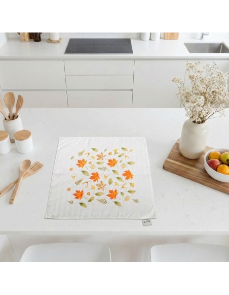 Damask stolnjak Jesen bijeli 40x40 cm EMI