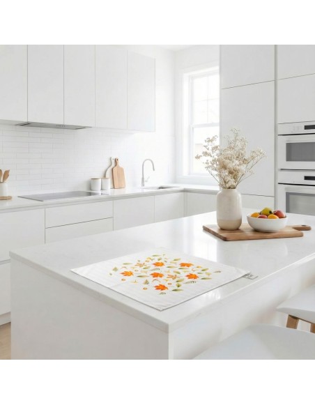 Damask stolnjak Jesen bijeli 40x40 cm EMI