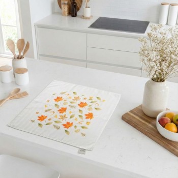 Damask stolnjak Jesen bijeli 40x40 cm EMI