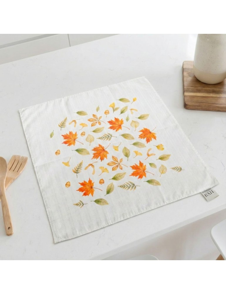 Damask stolnjak Jesen bijeli 40x40 cm EMI