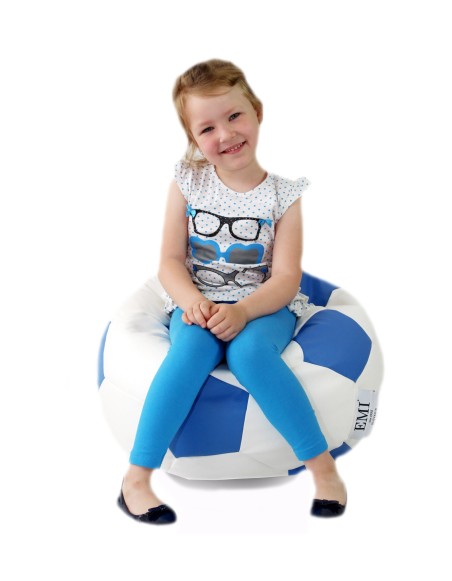 Bean bag nogometna lopta mala bijelo plava EMI